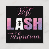 パステルピンクはっきりしたラッシュテ最高のクテクブラック背景 スクエア名刺 (正面)