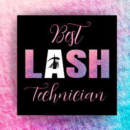 パステルピンクはっきりしたラッシュテ最高のクテクブラック背景 スクエア名刺