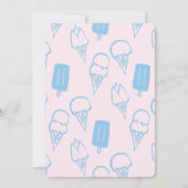 パステルピンクアイスクリームガール1st誕生日 招待状 (裏面)