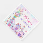 パステルピンクアイスクリームバースデーパーティナプキンス (コーナー)