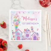 パステルピンクアイスクリームバースデーパーティナプキンス (インサイチュ)