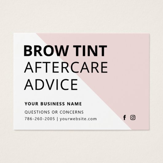 パステルピンクアイブロートアフターケアカード (正面)