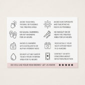 パステルピンクアイブロートアフターケアカード (裏面)