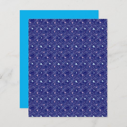 パステルピンクアクアスタースブルースカイスクラップブック紙 (正面/裏面)