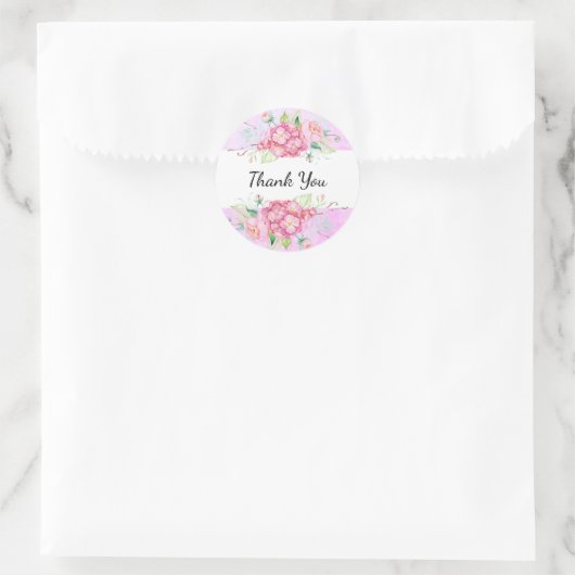 パステルピンクアジサイ花ありがとうございました ラウンドシール (バッグ)