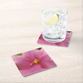 パステルピンクアフリカンバイオレット(Saintpaulia)花 スクエアペーパーコースター (インサイチュ)