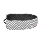 パステルピンクアンドグレーシェブロン名前をカスタムする アスレチックヘッドバンド (左)