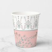 パステルピンクアンドターコイズ 紙コップ (正面)