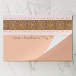 パステルピンクアンドピーチ紙ランチョンマット ペーパーパッド