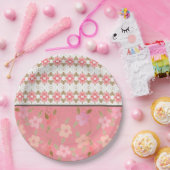 パステルピンクアンドピーチ ペーパープレート (パーティー)