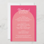 パステルピンクアーチガールズウィークエンドバチェロレッテ 招待状 (裏面)