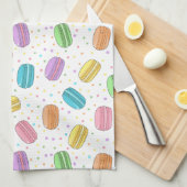 パステルピンクイエローグリーンブルーフランスのマカロン キッチンタオル (四つ折り)