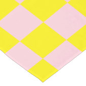 パステルピンクイエローチェッ市松模様にカーボードヴィンテージ ショートテーブルランナー (コーナー)