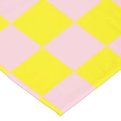 パステルピンクイエローチェッ市松模様にカーボードヴィンテージ テーブルクロス (アングル)