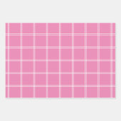 パステルピンクイエローブルーとホワイトシンプレイド ラッピングペーパーシート (正面)