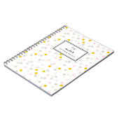 パステルピンクイエロー紙吹雪パターパーソナライズされたン ノートブック (左側)