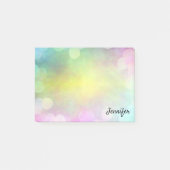 パステルピンクイエローDIY名パーソナライズされた ポストイット (正面)