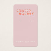 パステルピンクイヤリングジュエリーディスプレイカード (正面)