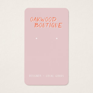 パステルピンクイヤリングジュエリーディスプレイカード