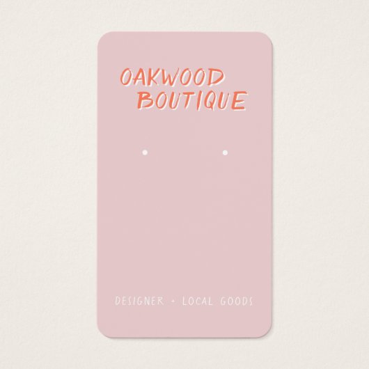 パステルピンクイヤリングジュエリーディスプレイカード (正面)