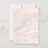 パステルピンクインク及びフェイクグリッター | 第一聖餐式 招待状 (裏面)