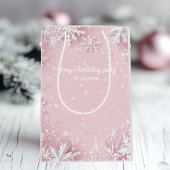 パステルピンクウィンターワンダーランドスノーフレーク ミディアムペーパーバッグ