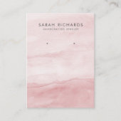 パステルピンクウォーターカラージュエリーイヤリングディスプレイ 名刺 (正面)