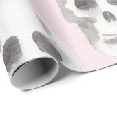 パステルピンクウォーターカラースカルハロウィーン ラッピングペーパー (ロールコーナー)