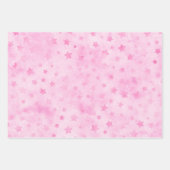 パステルピンクウォーターカラーヒョウストライププリント ラッピングペーパーシート (正面3)