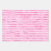 パステルピンクウォーターカラーヒョウストライププリント ラッピングペーパーシート (正面2)