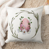 パステルピンクウォーターカラー卵フローラリースイースター クッション (ブランケット)