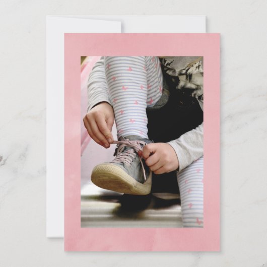 パステルピンクウォーター色の牡丹お祝いの生活 招待状 (裏面)