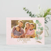 パステルピンクエアリー伝統的フスタイリッシュァミリ写真 カード (スタンド正面)