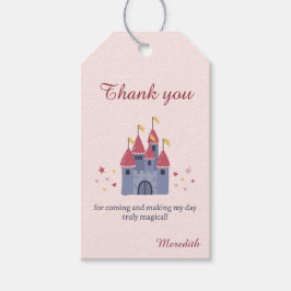 パステルピンクエンチャントキャッスルハートスターメッセージカード ギフトタグ