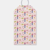 パステルピンクエンチャントキャッスルハートスターメッセージカード ギフトタグ (裏面)