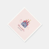パステルピンクエンチャントキャッスルハート&スターズパーティー スタンダードカクテルナプキン (角)