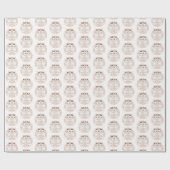 パステルピンクオフホワイトリボンと可愛いツインバニー ラッピングペーパー (フラット)