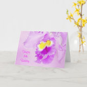 パステルピンクオーキッド16ハッピーバースデー カード (黄色い花)