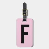 パステルピンクカスタムのモノグラム旅行荷物タグ ラゲッジタグ (正面縦)