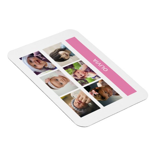 パステルピンクカスタムの写真 – パーソナライズされた マグネット (右側)