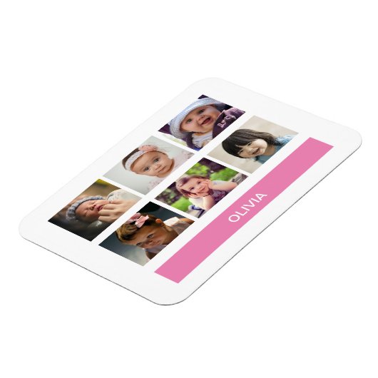 パステルピンクカスタムの写真 – パーソナライズされた マグネット (左側)