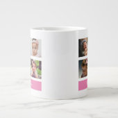 パステルピンクカスタムフォト-パーソナライズされた Pastel Pink Photo ジャンボコーヒーマグカップ (正面)
