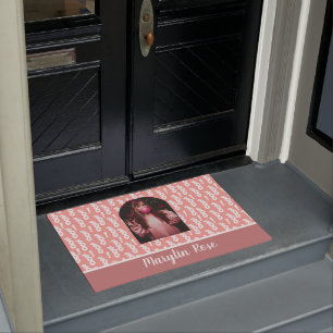 パステルピンクカスタム色ハロウィンブー  ドアマット