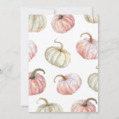 パステルピンクカボチャ彼女はonederful誕生日 招待状 (裏面)