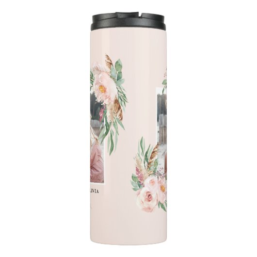 パステルピンクガーリーのフローラエレガント写真 タンブラー (裏面)