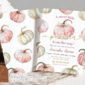 パステルピンクガールパンプキンベビーシャワー 招待状