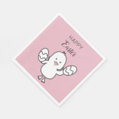 パステルピンクキュートイースターシック&エッグスイラストレーション スタンダードランチョンナプキン (角)