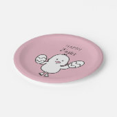 パステルピンクキュートイースターシック&エッグスイラストレーション ペーパープレート (アングル)