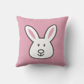 パステルピンクキュートイースターバニーイラストレーション クッション (裏面)