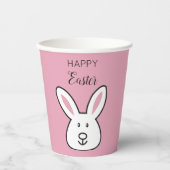 パステルピンクキュートイースターバニーイラストレーション 紙コップ (正面)